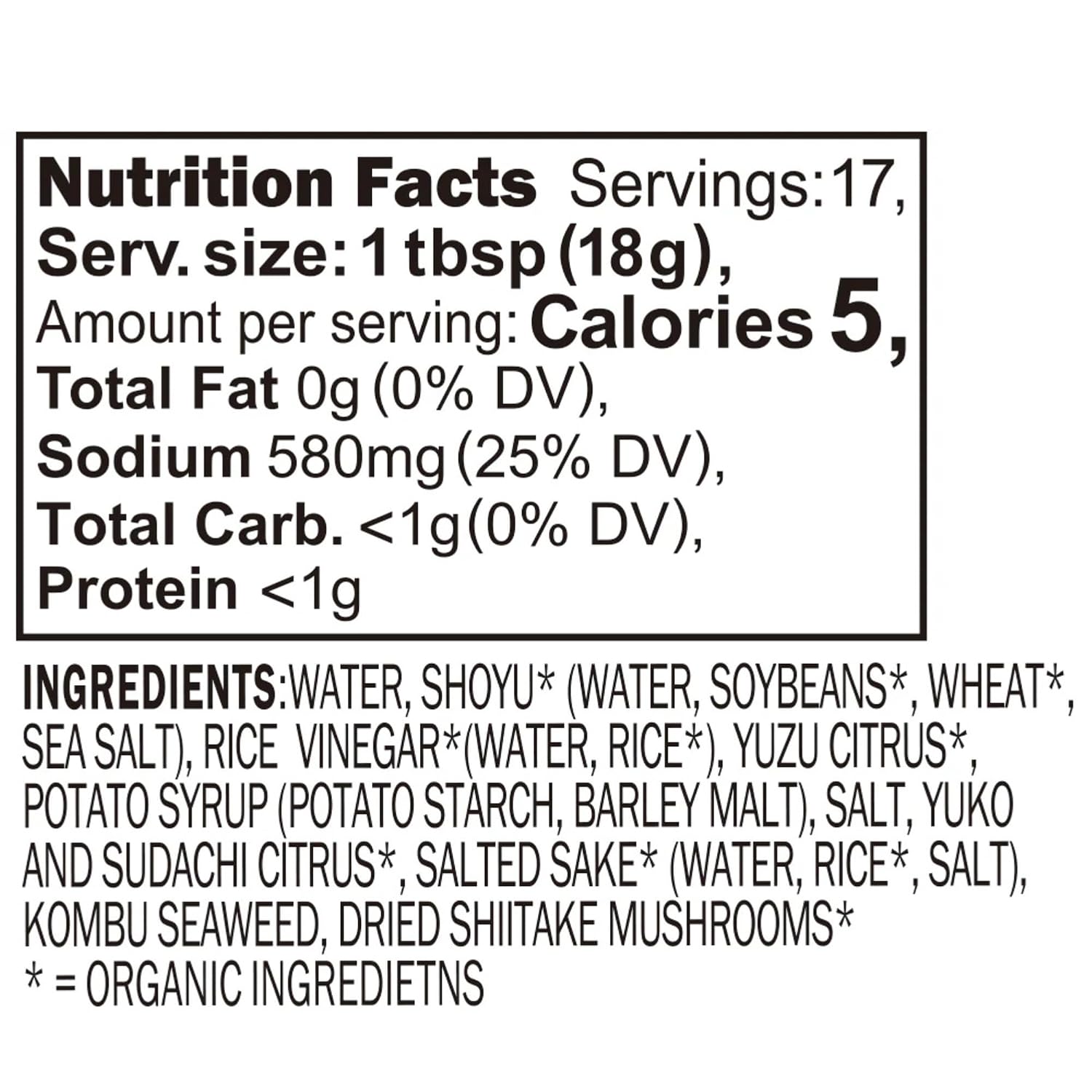 Organic Yuzu Ponzu - 8.5 fl oz - Japanese Citrus Fruits and Soy Dressing - Tangy Savory Sauce with Umami Flavor - Product of Japan