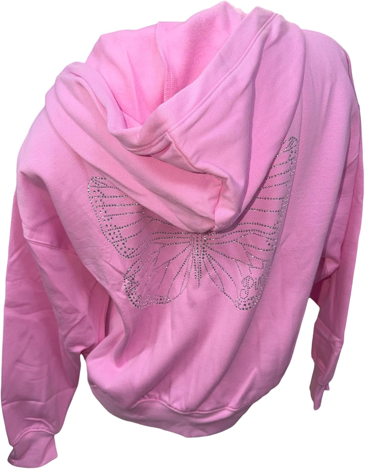 Victoria's Secret PINK Ivy Fleece Zip Hoodie Butterfly Rhinestone New