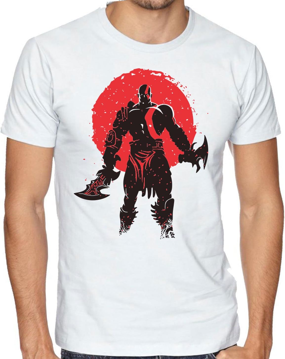 AWD MERCH God of War T-Shirt Distressed Sun Set Men's Gaming T-Shirt