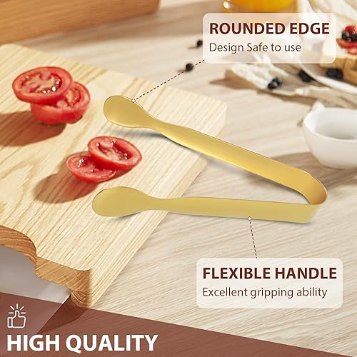 Miniatura 7 de Paquete de 6 pinzas para servir, pinzas para bufé, pinzas de cocina, pinzas de acero inoxidable, pinzas para azúcar, pequeños utensilios para servir