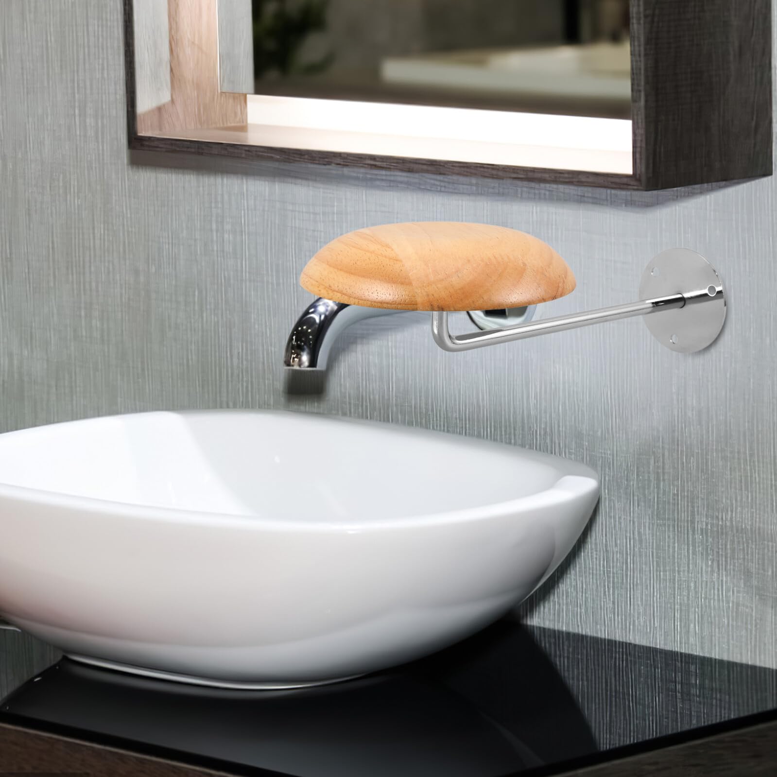 Perchero de Pared para Sombreros de Madera Maciza Ganchos Plateados Soporte Desmontable para Gorras de Béisbol y Cascos Organizador Multiusos para Dormitorios y Tiendas
