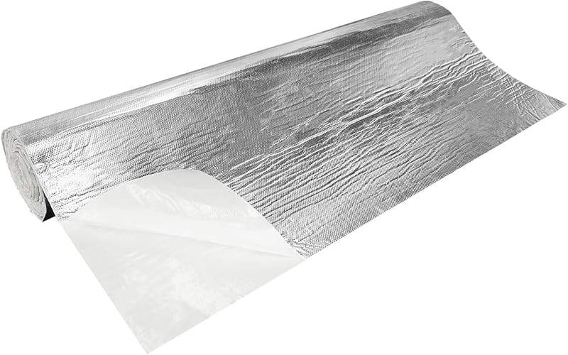 Manta de proteção térmica automotiva FOURUB em fibra cerâmica com folha de alumínio, 1,98 mm – 88,9 x 457,2 cm