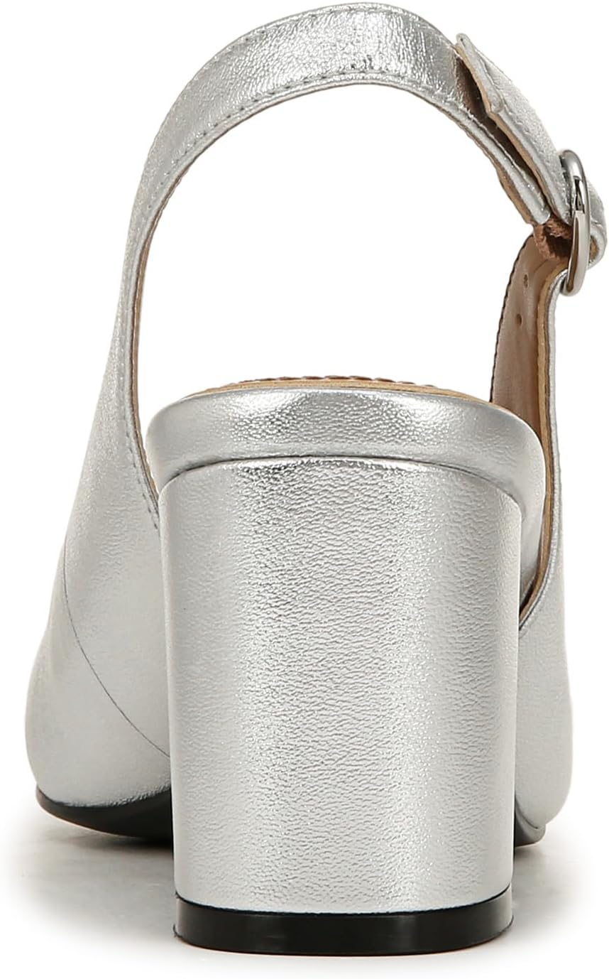 Naturalizer Womens Sophie Cap Toe Slingback Pump Silver Metallic 8 M - Image 3