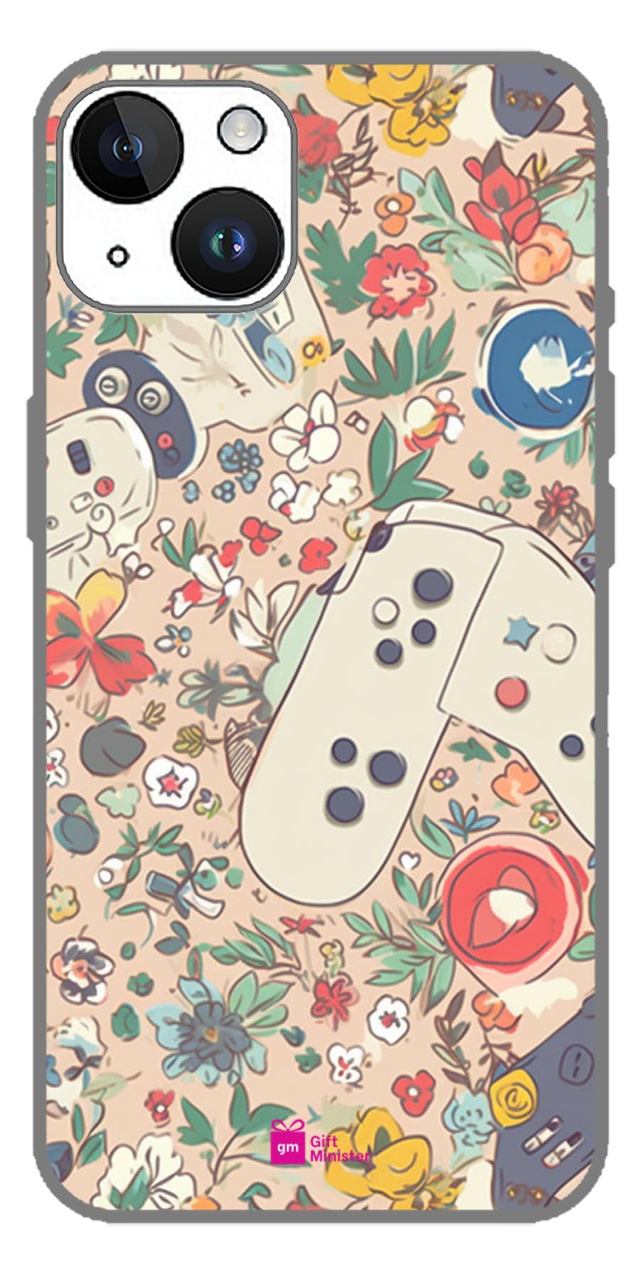 Gift Minister Silicone Designer Cover for Apple iPhone 14 Antique Whitecover - Colorful Pattern Game Controller Flowers Chanimeg Sketches Animation Stills Oshare Kei Pontormo Ferrania 1Pcs 1696E
