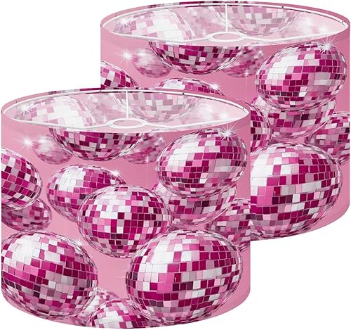 Miniatura 20 de boho Lampshades Lamp Shades 11"x11"x9" Preppy Disco Ball Trendy Purple Funky Coquette Disco Balls Mirror Light Shade for Table Lamps Floor Lamps