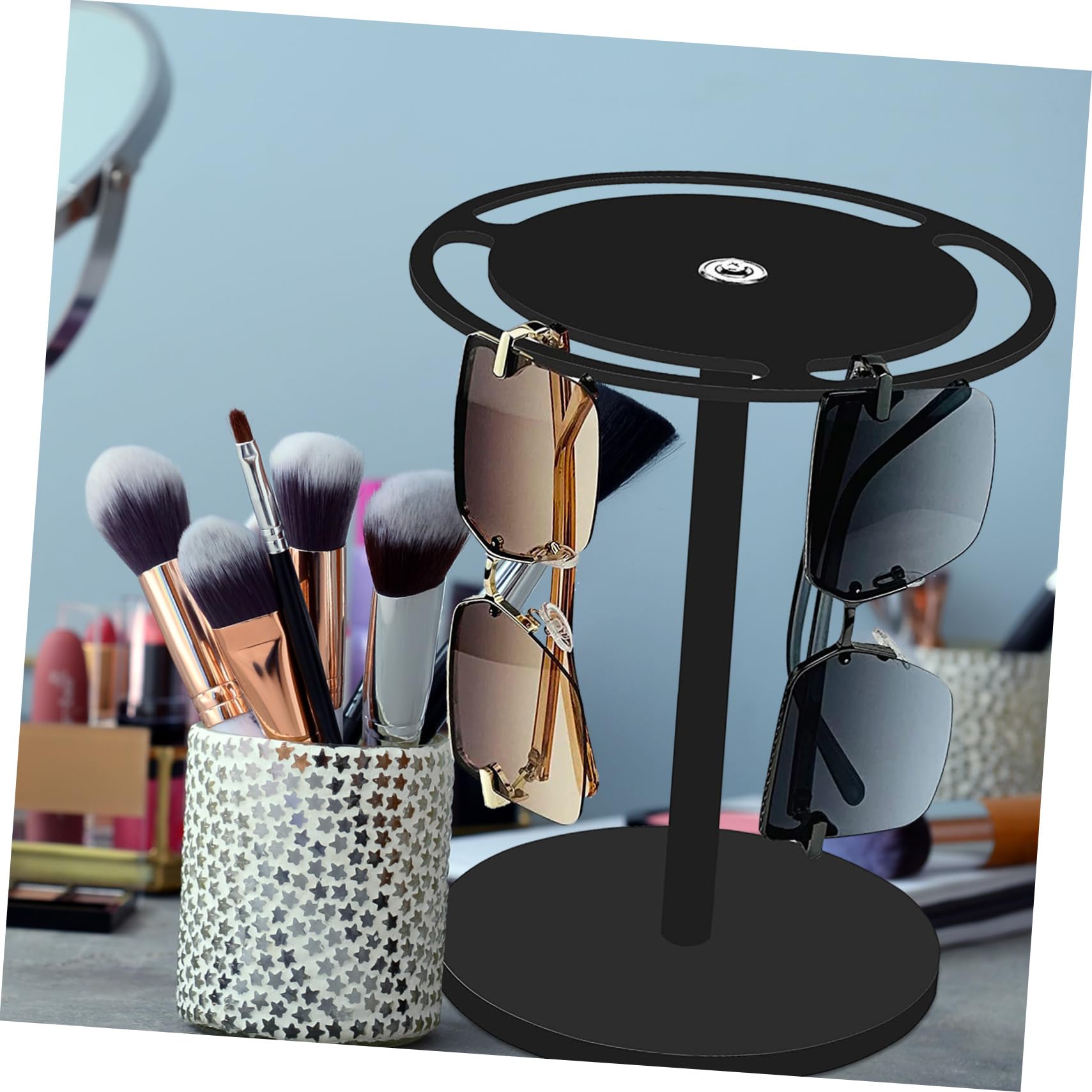 Eleganter Acryl Brillenständer mit 360° Drehung Brillenhalter und Sonnenbrillenhalter Organizer für Sommerurlaub Kompakt und Einfach zu Tragen