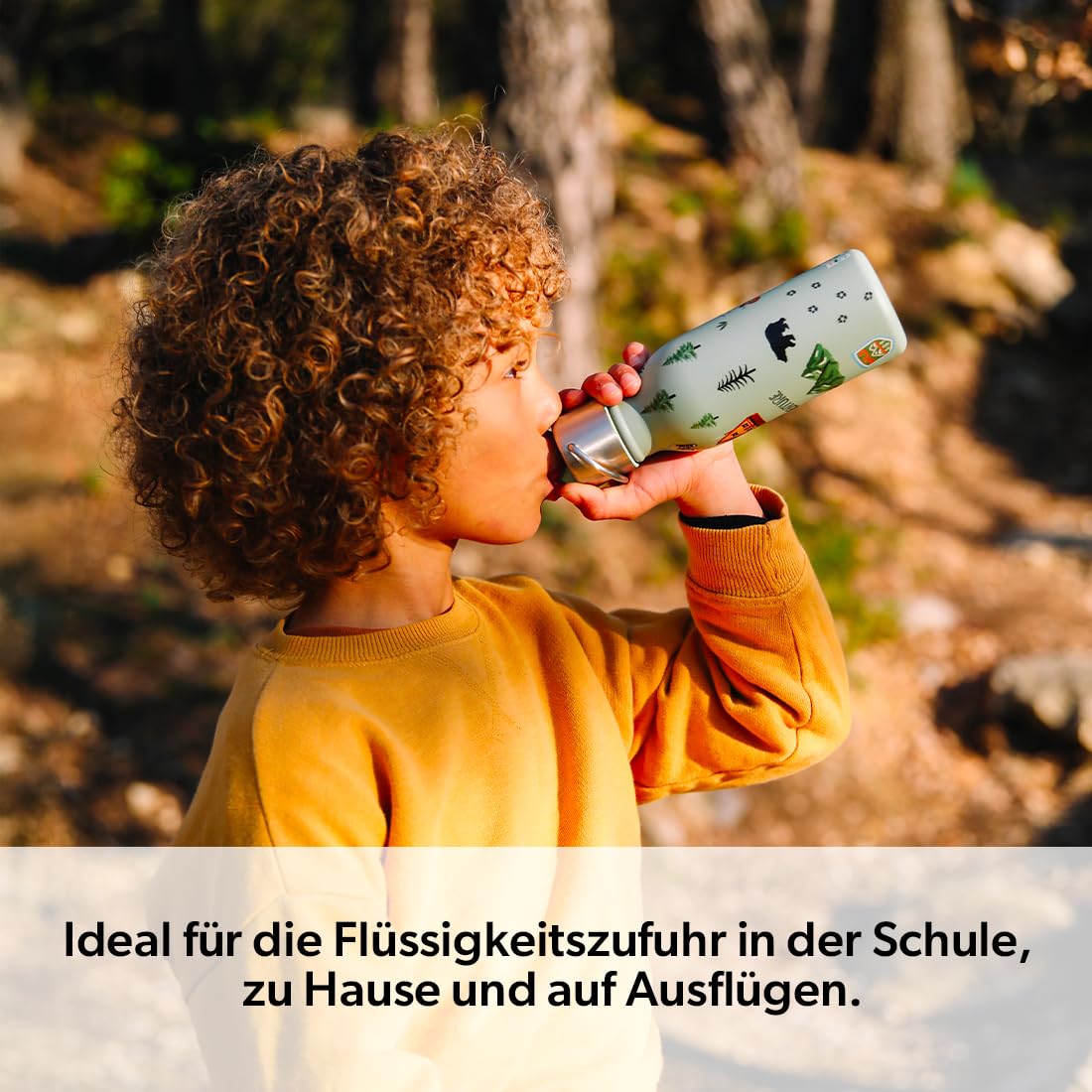QWETCH - Edelstahl Trinkflasche Kinder 350ml - Kids Honolulu Blau Pipette Deckel - Isolierflasche - Hält Getränke 24h kalt & 12h warm - Auslaufsicher & BPA-frei - Perfekt für Schule, Sport & unterwegs