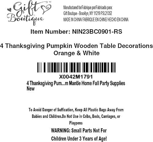 Miniatura 8 de Gift Boutique 4 piezas de decoración de mesa de madera de calabaza de Acción de Gracias, decoración de otoño, letrero rústico de granja, bandeja