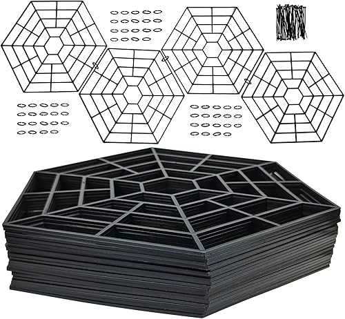 MAITER Pond Netting Floating Guard Protect Fish Koi (paquete de 20, 10.6 x 12 pulgadas, hexagonal negro)