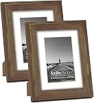 11x14 inch Reclaimed Barn Cadre photo en bois, option d'affichage mural ou de bureau, véritable verre, avec tapis pour 8 x10 photos de pouce, Frinearts, Noir dérangé