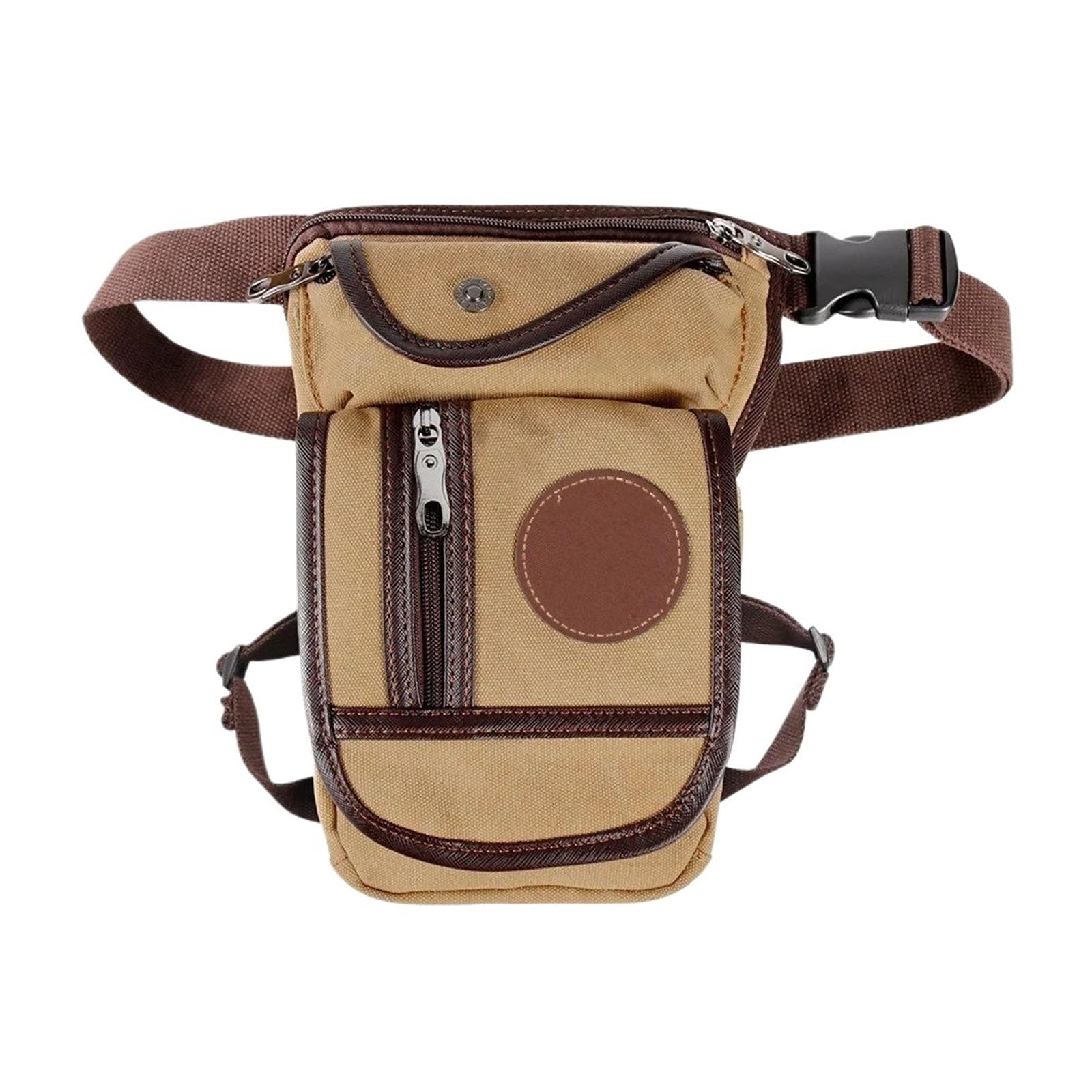 Sac À Dos Motos Sac Moto Hommes Imperméable Portable Toile Jambe Tombante Multifonctionnel Sport Plein Air Équitation Taille Épaule Bagagerie Moto(Khaki)