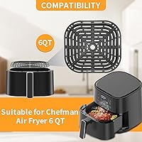Vista 3 de CHEFMAN - Placa de parrilla para freidora de aire CHEFMAN Paris Hilton de 6 cuartos de galón 8 en 1, 9.0 x 8.2 pulgadas, bandeja de repuesto