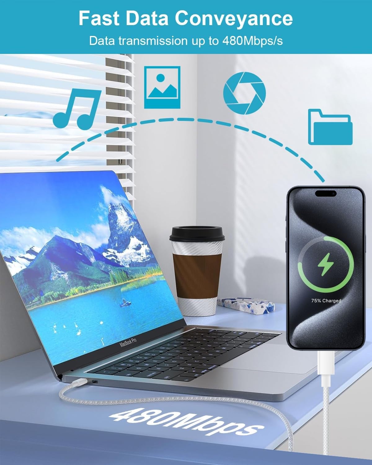 Anker cavo da USB C a USB C 240 W 90 cm, cavo di tipo C, compatibile con iPhone 15/15 Pro/15 Pro Max/15 Plus, iPad, MacBook, Galaxy S24, Pixel (Nero
