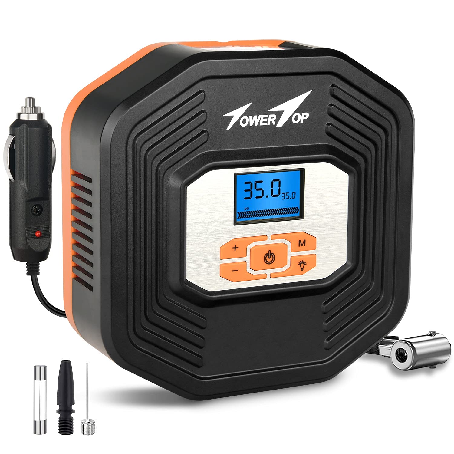 TowerTop Tyre Inflator Car Tyre Pump 12V Automatic Digital Tyre Pump