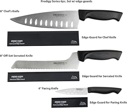 Miniatura 2 de Ergo Chef Prodigy Series - Juego de cuchillos de cocina de 6 piezas, acero inoxidable de alto carbono, cuchillos de cocina para pan y pelar