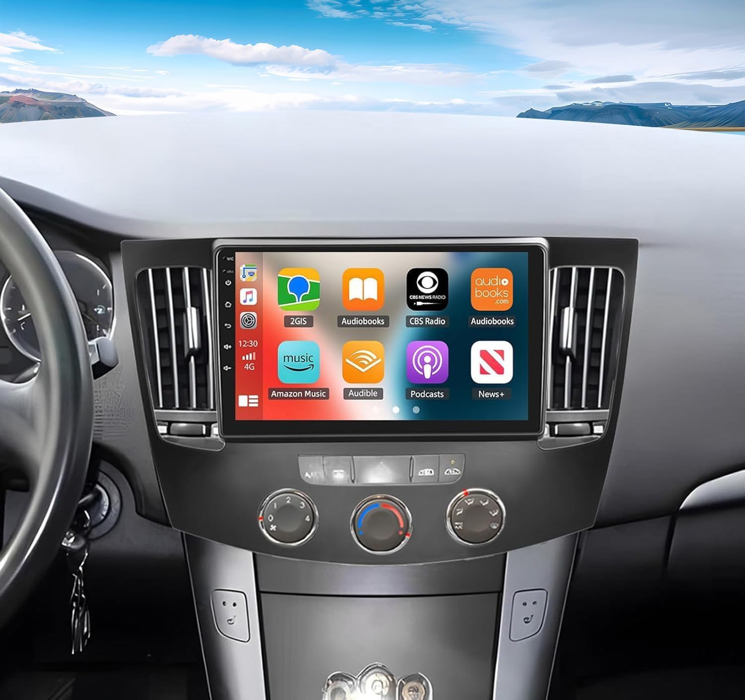 [Hi-Fi + EQ] Android 15 Car Stereo Radio for Hyundai Sonata 2009 2010 (Manual A/C) Wireless Carplay & Android Auto GPS,2+64G 9” Touchscreen Audio/Mirror Link/Bluetooth/WiFi/SWC/USB+Backup Cam Mic