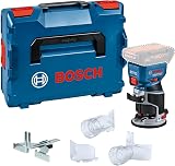 Bosch Professional 18V System Cordless Router GKF 18V-8 (incl. Parallel Guide, 2X Routing vac adaptors, Chip Shield, 8mm Collet, Wrench, L-BOXX, Without Battery/Charger) - 1