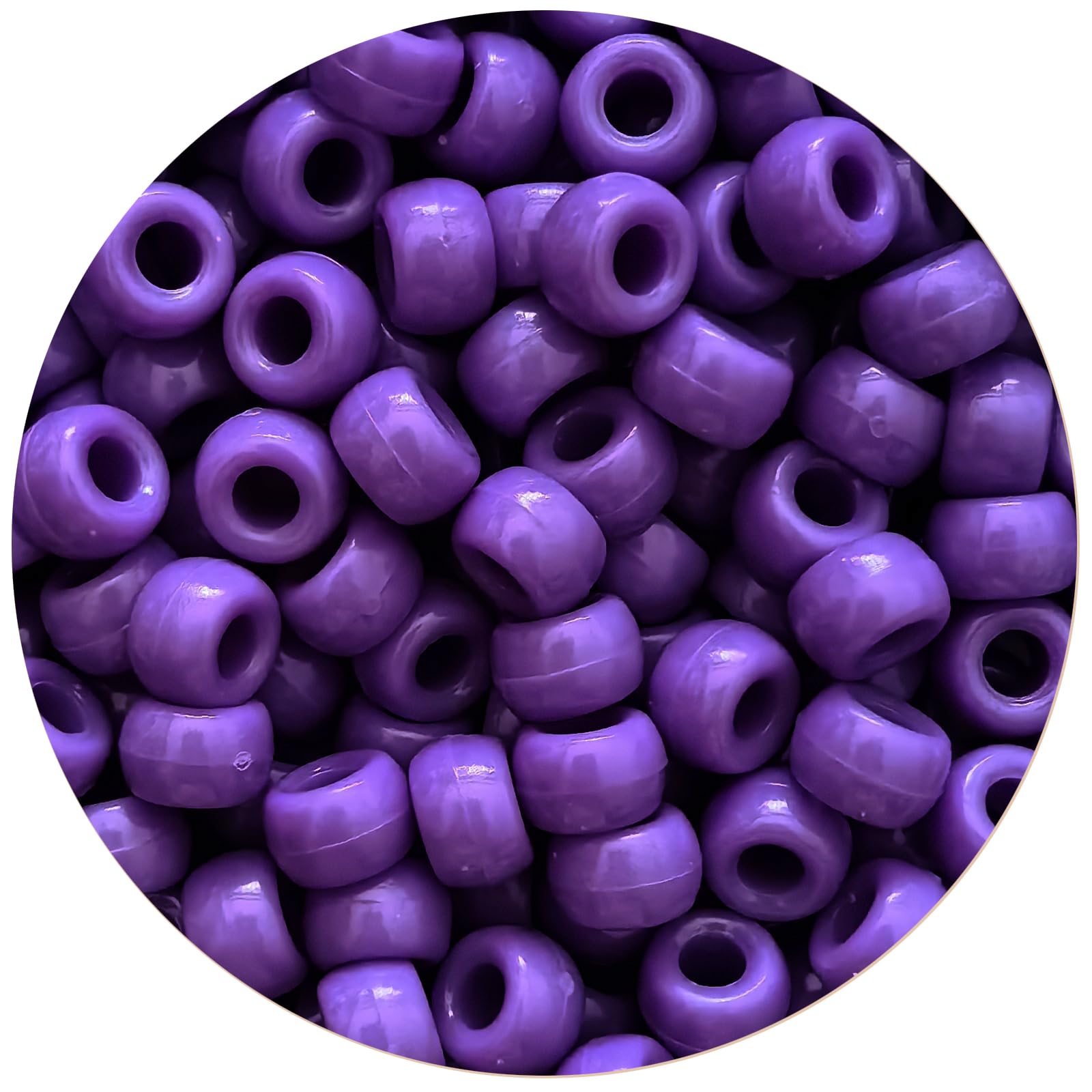 1000Pcs Purple Pony Beads 6x9mm Bulk Acrylic Kandi Beads for Friendship Bracelets Jewelry Making Hair Braiding DIY Crafts