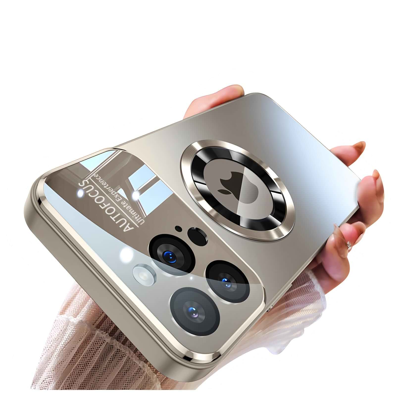 Magnetic Crystal Camera Cover Case for iPhone 13 Pro,Silver Slim Matte Metallic Luster,Built-in Dust-Proof Camera Lens Protector,Fit for MagSafe,Military Grade Drop Proof,Shockproof