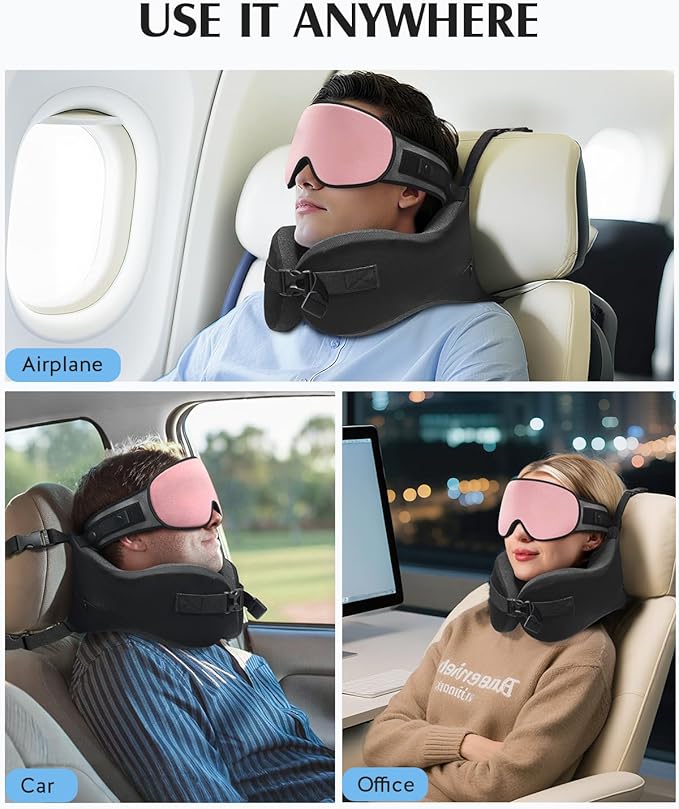Almohada De Viaje Memory Foam Con Máscara 3D miniatura 9