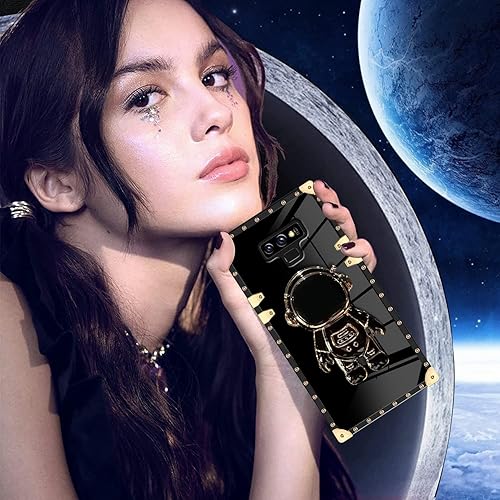 Miniatura 6 de Funda protectora de TPU con soporte oculto de astronauta para Samsung Galaxy Note 9, chapado en 6D, diseño de astronauta, diseño de dibujos