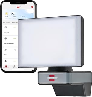 Brennenstuhl Connect WiFi LED Strahler WF 2050 (20W, 2400lm, IP54, diverse Lichtfunktionen über App einstellbar, Außenstrahler zur Wandmontage)