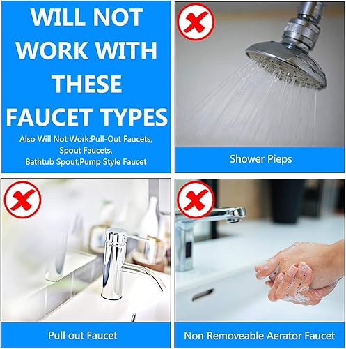 Miniatura 5 de Hotop Kit de adaptador de grifo de 7 piezas, aireador de latón para fregadero de cocina, adaptador de grifo macho/hembra para conectar manguera de