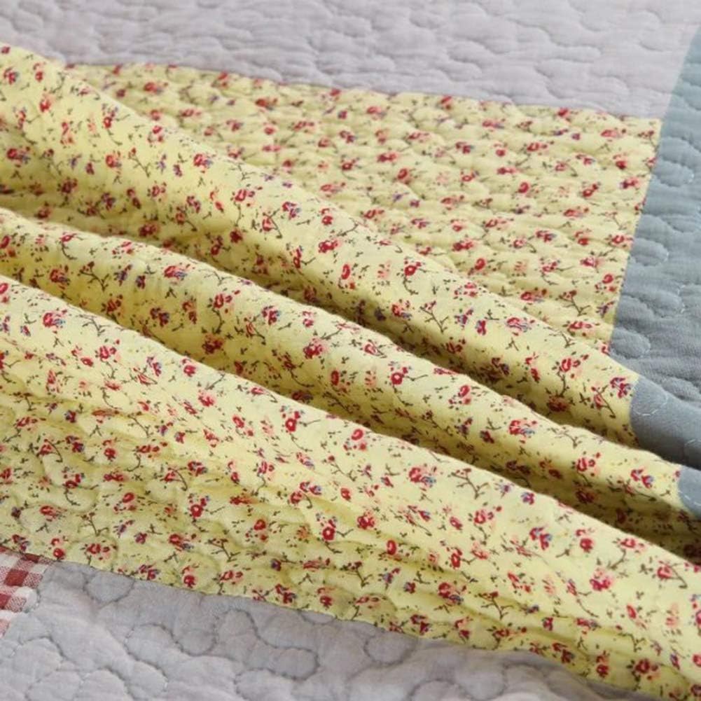 vctops 100% Cotton Floral Patchwork Quilt Set 3-Piece Queen Size Farmhouse Country Bedspread Reversible Coverlet Bed Cover (Flower B, Queen)