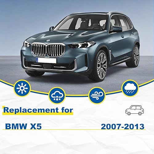 Miniatura 2 de HRSNO Limpiaparabrisas de 24 pulgadas + 20 pulgadas con juego de limpiaparabrisas trasero de 15 pulgadas, repuesto automotriz para BMW X5 2007-2013,