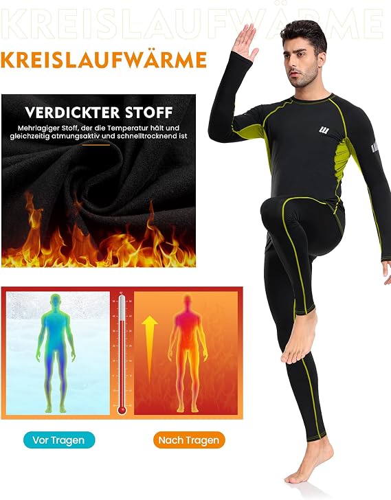 SIMIYA Thermal Underwear Men's Ski Underwear Men's Functional Underwear