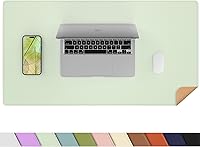 Vista 23 de Protector de escritorio de cuero, tapete de escritorio grande con corcho natural y cuero PU, alfombrilla para mouse, alfombrilla de escritorio