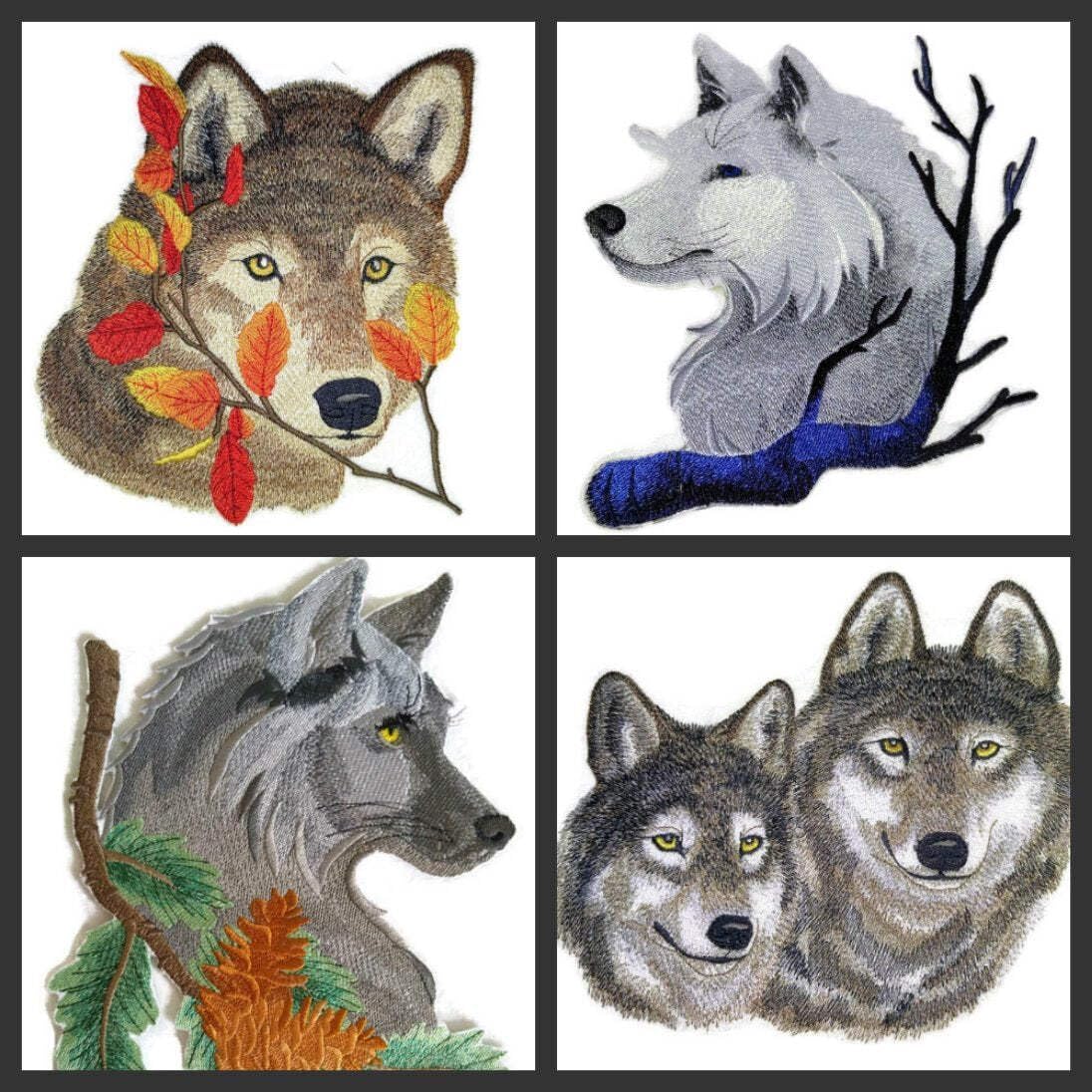 BeyondVision Nature Weaved in Threads, Amazing Animal Kingdom [Wolf Head ] [Custom and Unique] Embroidered Iron on/Sew Patch [7.5" *7"] [Made in USA]