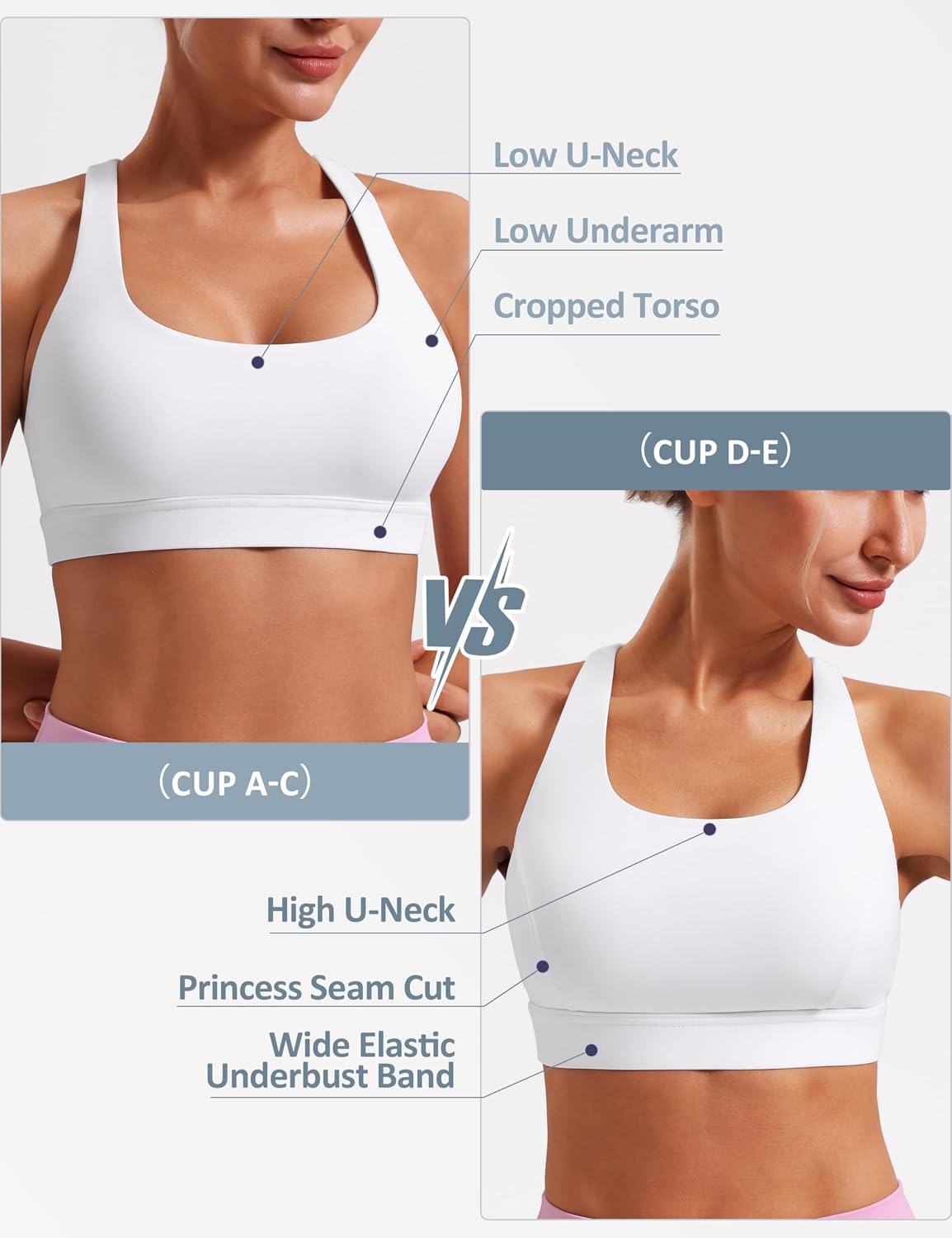 POSHDIVAH Women's Mid-Impact Sports Bra with Removable Padding - Criss Cross Back for Yoga, Running & Gym Workouts