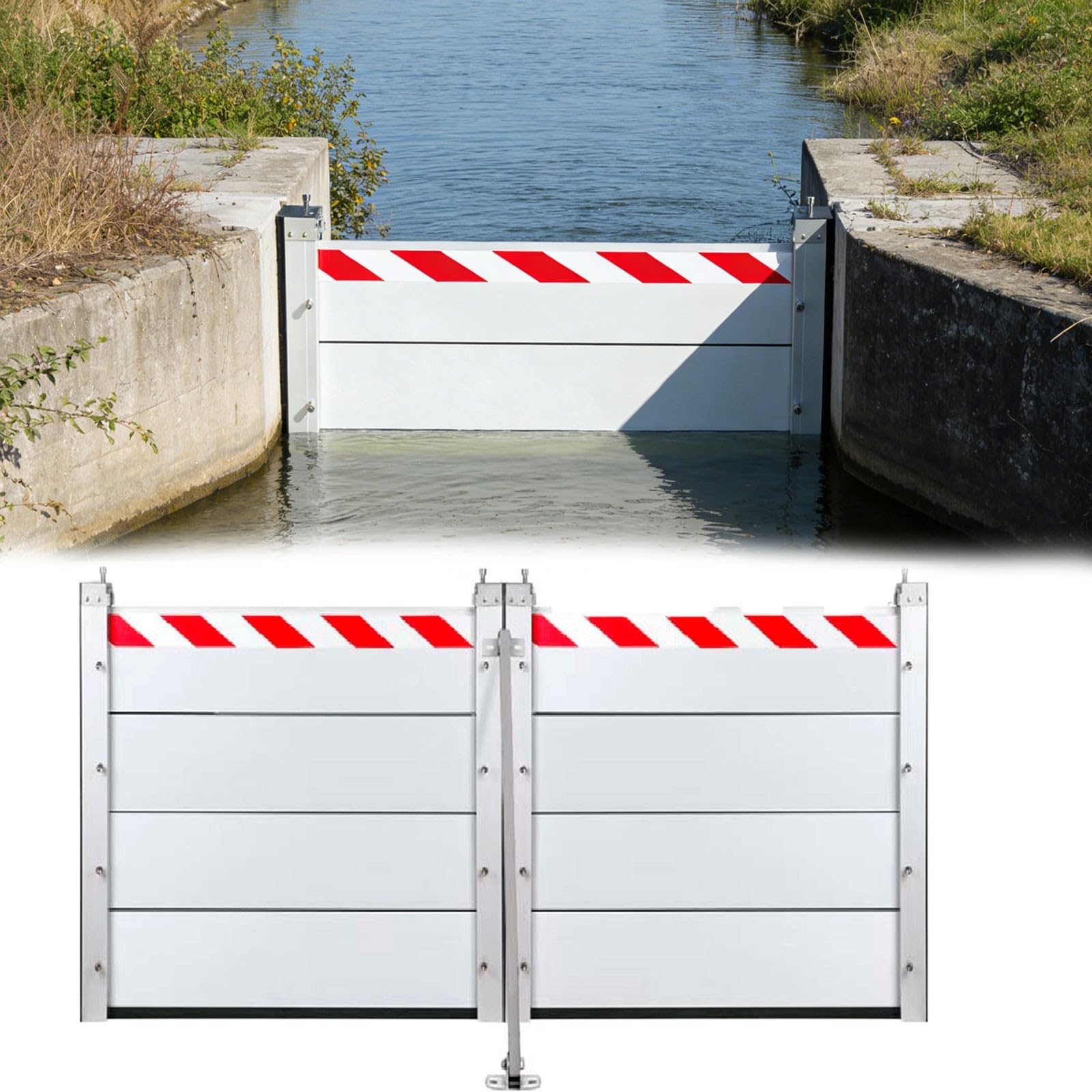 Barrera de aluminio contra inundaciones y sistema de protección de 200 cm x 40 cm