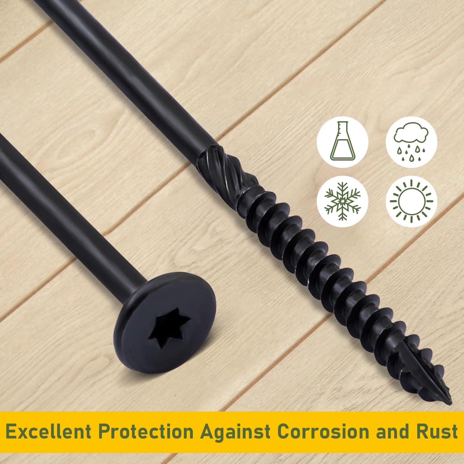 Valorada 20Pcs 6.3 x 200mm Wood Screws, Decking Screws, Heavy Duty Construction Structural Screw - Image 4