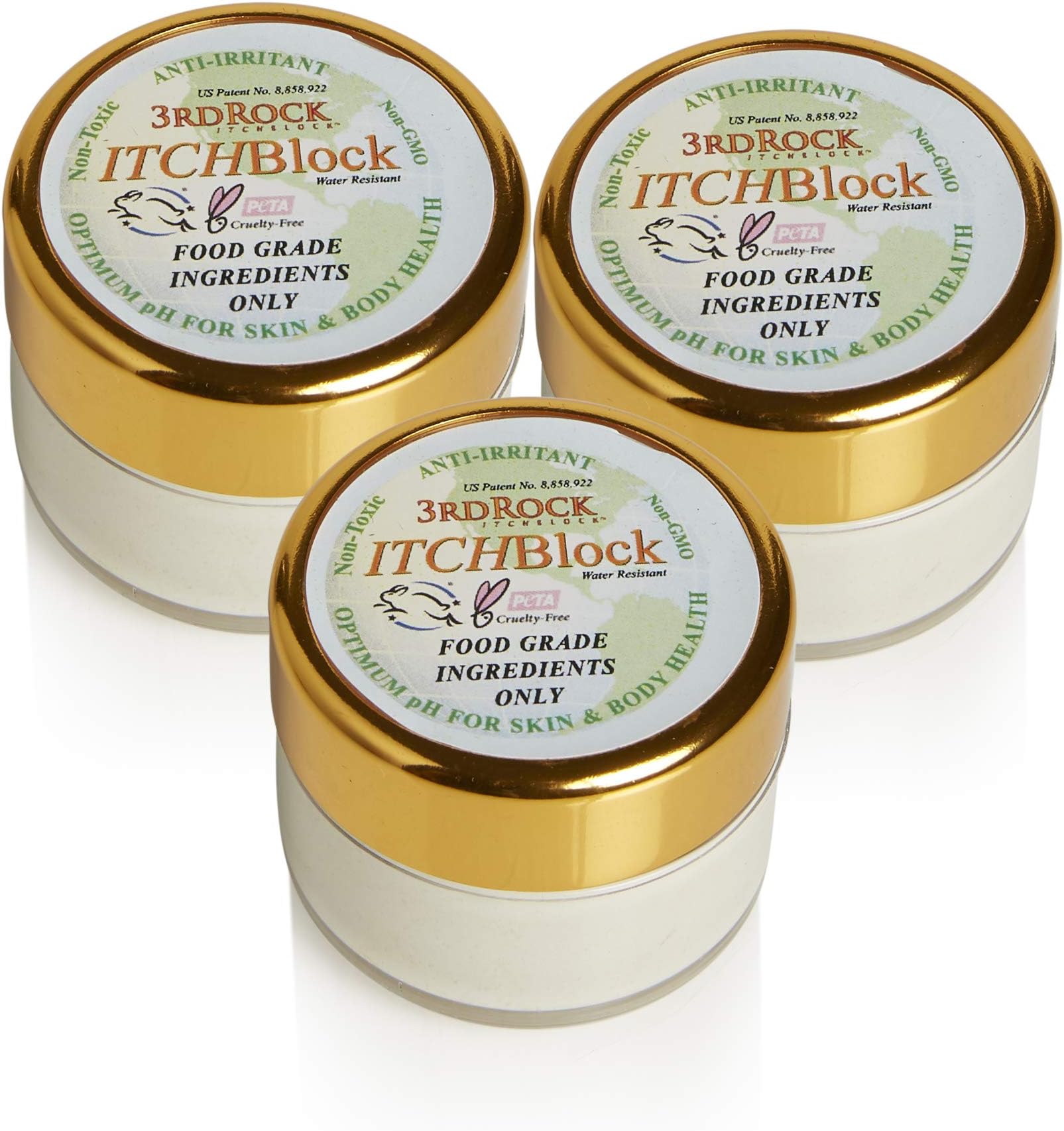 3rd Rock ITCHBlock™ / All Natural Itch Relief Cream / 1 OZ (3 Pack) / Bug Bite Relief, Poison Ivy, Poison Oak, Jellyfish, Skin Irritations/Toxin Free & Chemical Free