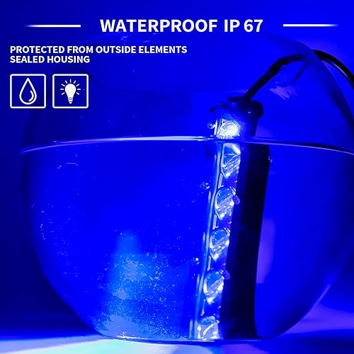 Miniatura 4 de AUXMOTEC Barra de luz LED azul de una sola fila de 7 pulgadas, 12 V, 24 V, ultrafina, impermeable, combo, luces de caza de peces para camión, ATV,