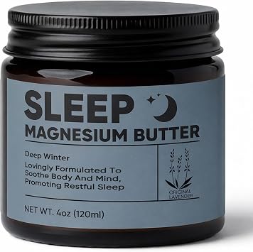 Magnesium Cream, Magnesium Cream for Sleep Support, Nighttime Relaxation & Calming Care for Body & Mind, Restless Muscle Discomfort, with Shea Butter, Coconut Oil, Fast Absorbing, 4 oz 120 ml
