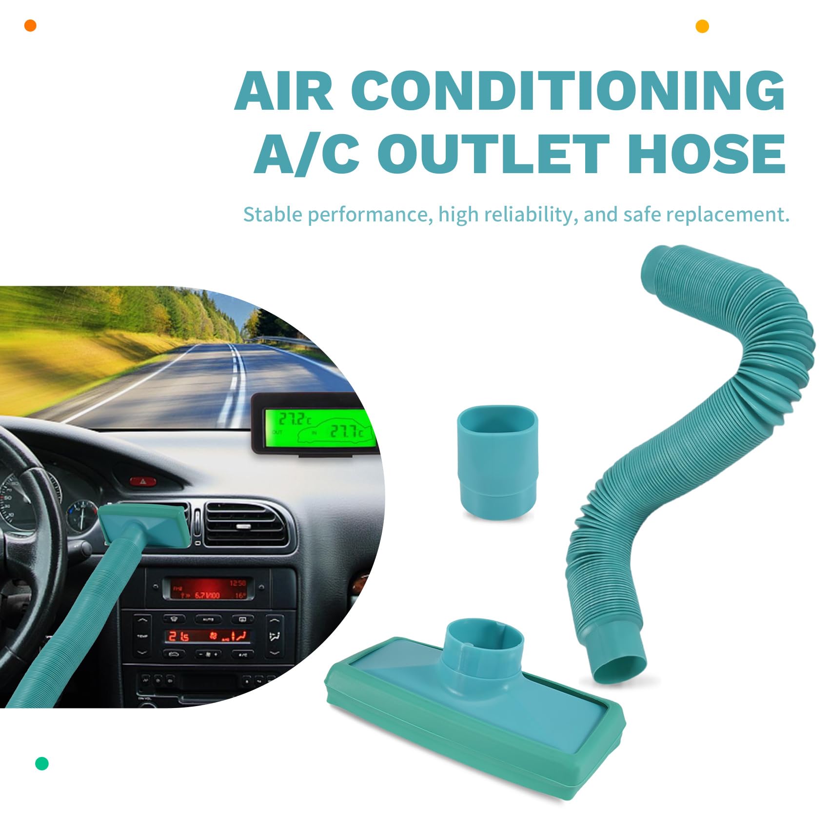1 STK. Auto-Klimaanlagenentlüftungsverlängerungsschlauch Teleskop Universelle Automobilbedarf Auto-Klimaanlage A/C Auslassschlauch, Grün
