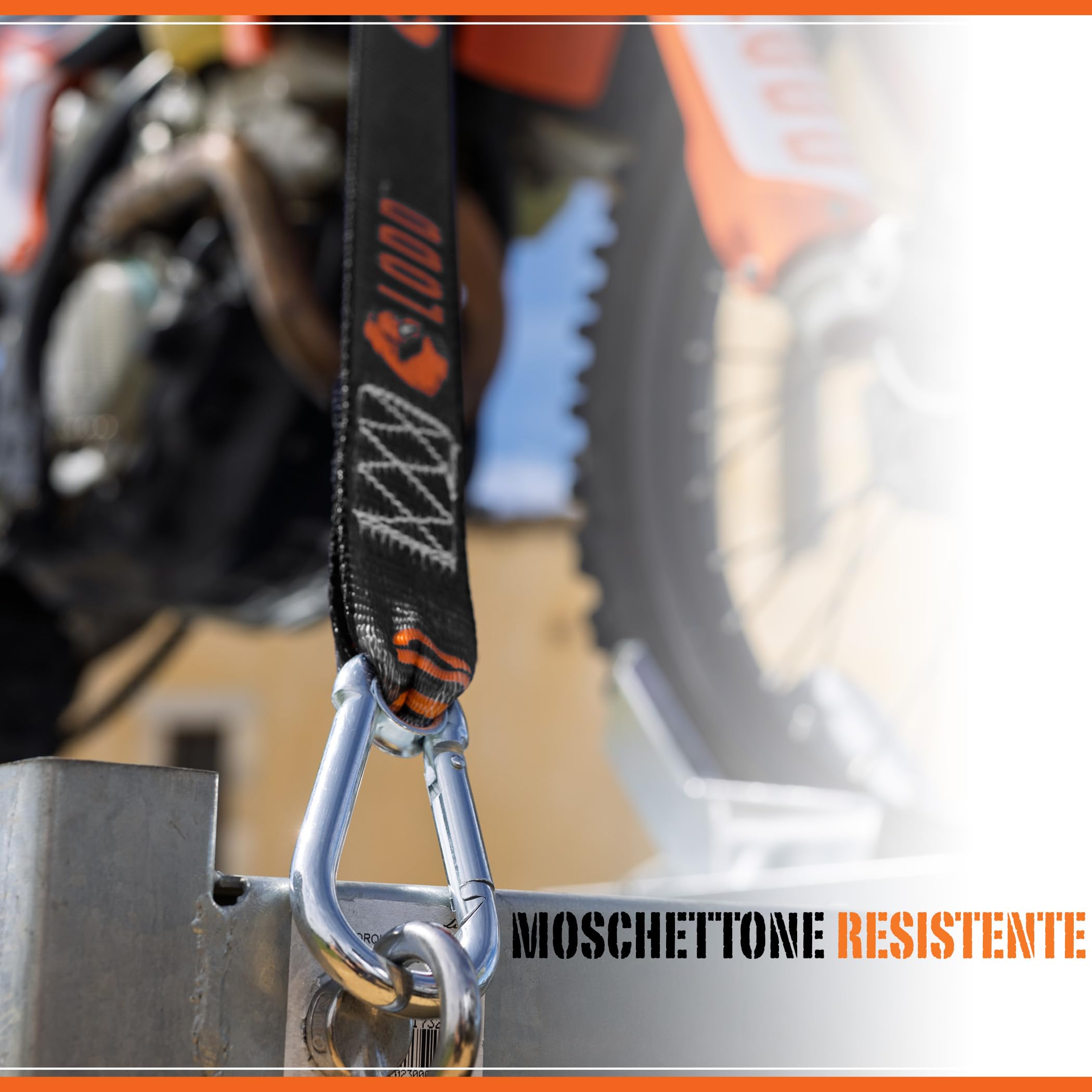 LODD - Cinghie Moto con Fibbie Alta Resistenza, Protezione in Pelliccia | 38mm | Fissaggio Rimorchio Moto Cross, Enduro, Trial, Quad, Trail (Parent) (Fibbia/Moschettone)