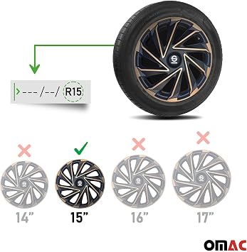 Sparco Wheel Covers Varese - 15-inch - Gold/Black - Set of 4 pieces