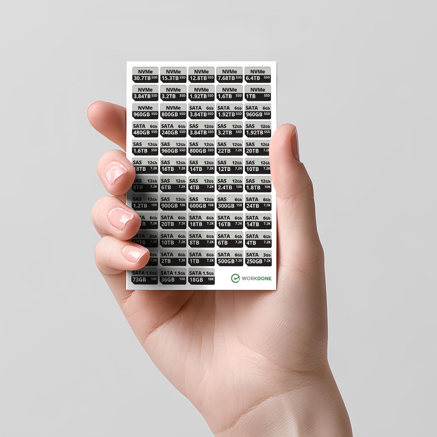 WORKDONE 6-Pack - 3.5" Hard Drive Caddy with 2.5" HDD Adapter - Compatible for Dell PowerEdge Selected 11-13th Gen. Servers - Manual - Front Sticker Labels - Screwdriver - Strong Tray Screws