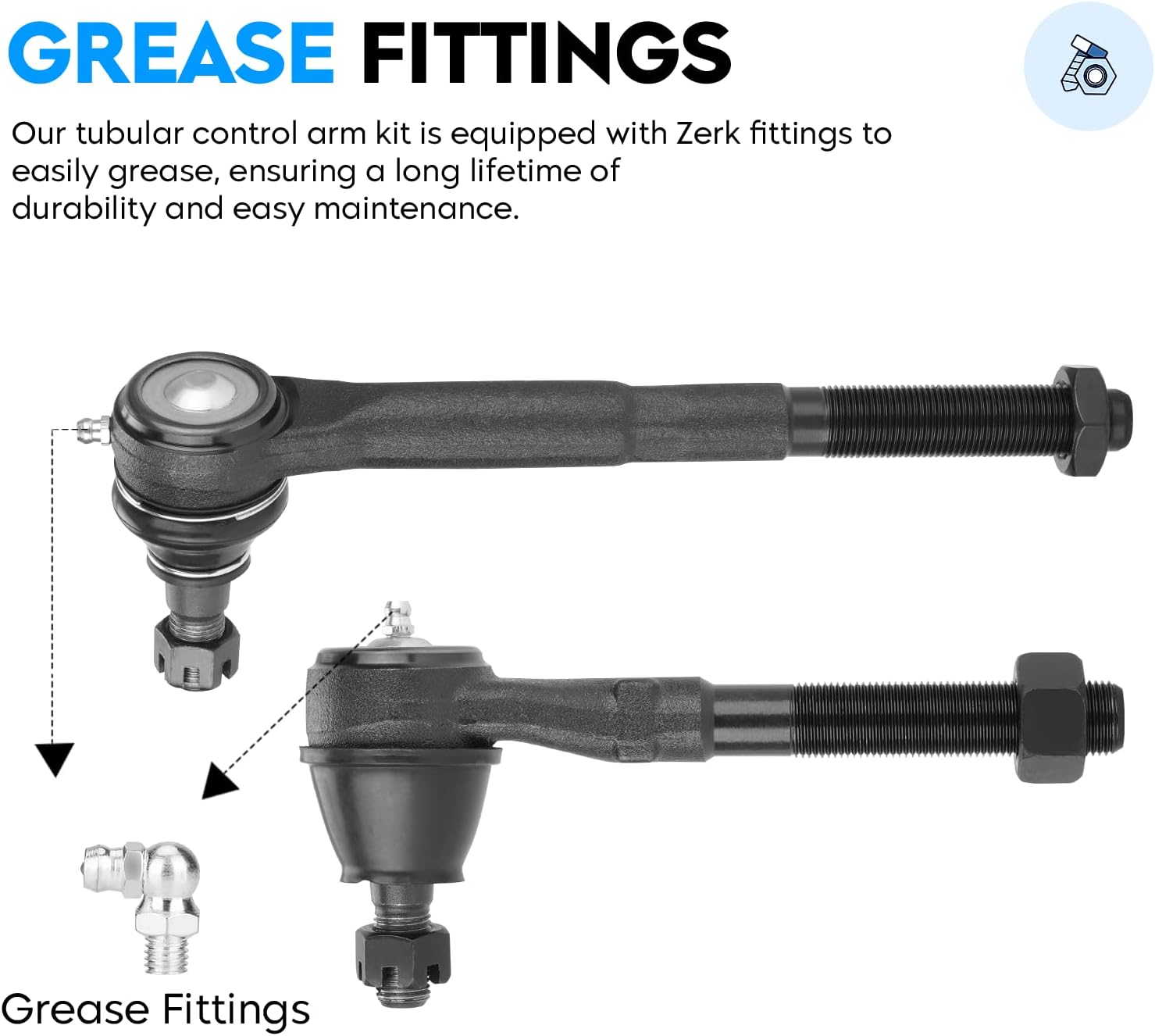 2WD Front Upper Control Arm w/Ball Joint for Ford Expedition 97-02, F150 97-03, F250 97-99, 02 Lincoln Blackwood, Navigator 98-02, 10PCS Sway Bars + Outer Tie Rods Suspension Kit K8726 K8728 K8695