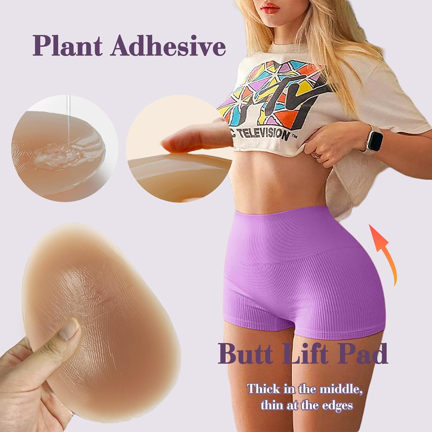 Silicone Butt Pads for Women - Seamless Self-Adhesive Hip Enhancer Pads, Body Shaping Underwear Inserts pads - Image 7