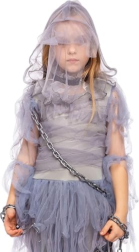 Vista 4 de Spooktacular Creations Haunting Beauty - Disfraz de fantasma para niña (talla M 7-9)