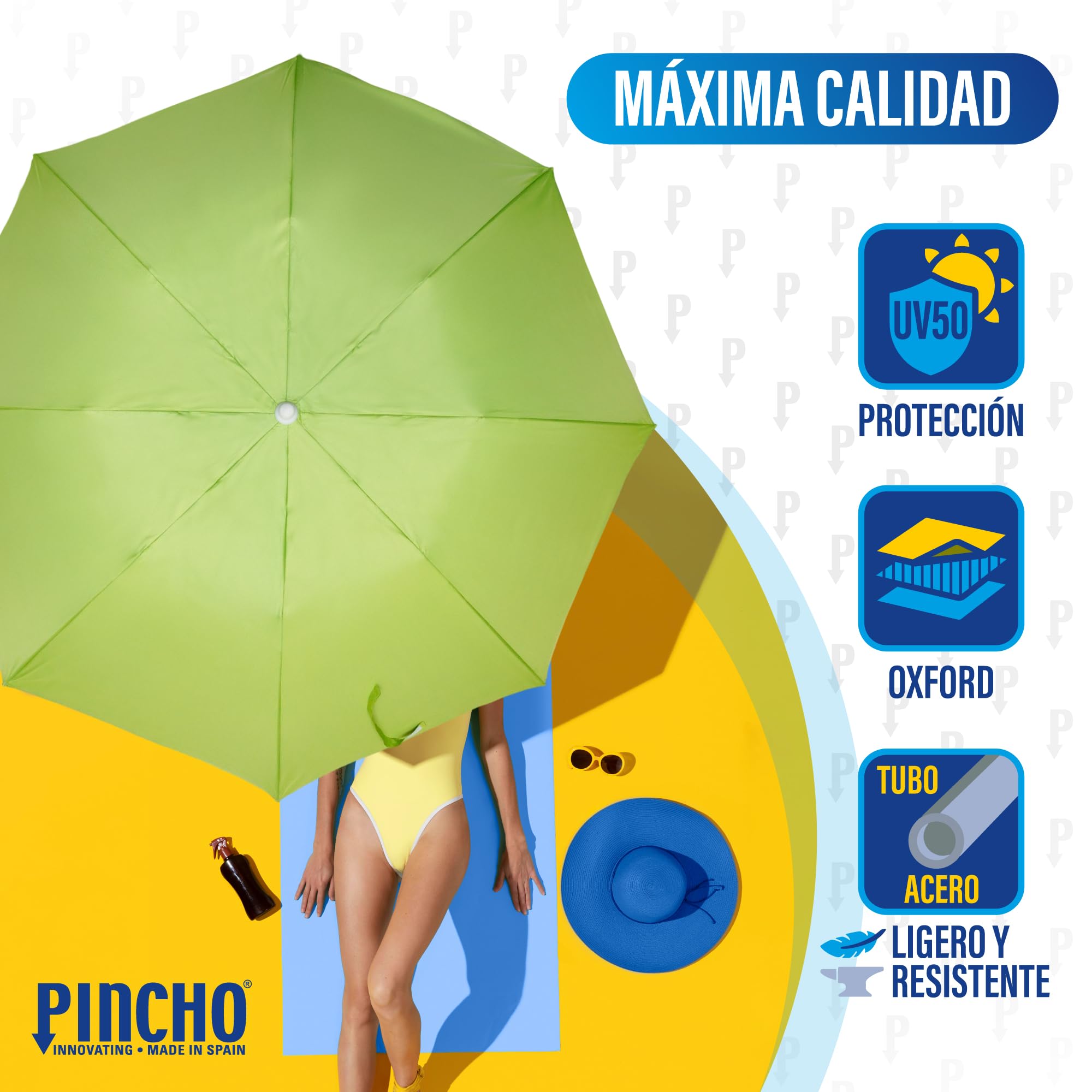Pincho Sombrilla Mochila Plegable 180CM Ideal para Moto y Bicicleta.Protección solar UPF50+ (bloquea 99% de rayos UV), Muy ligera.1,5 kg, Medida de la sombrilla dentro de la funda 72cm.