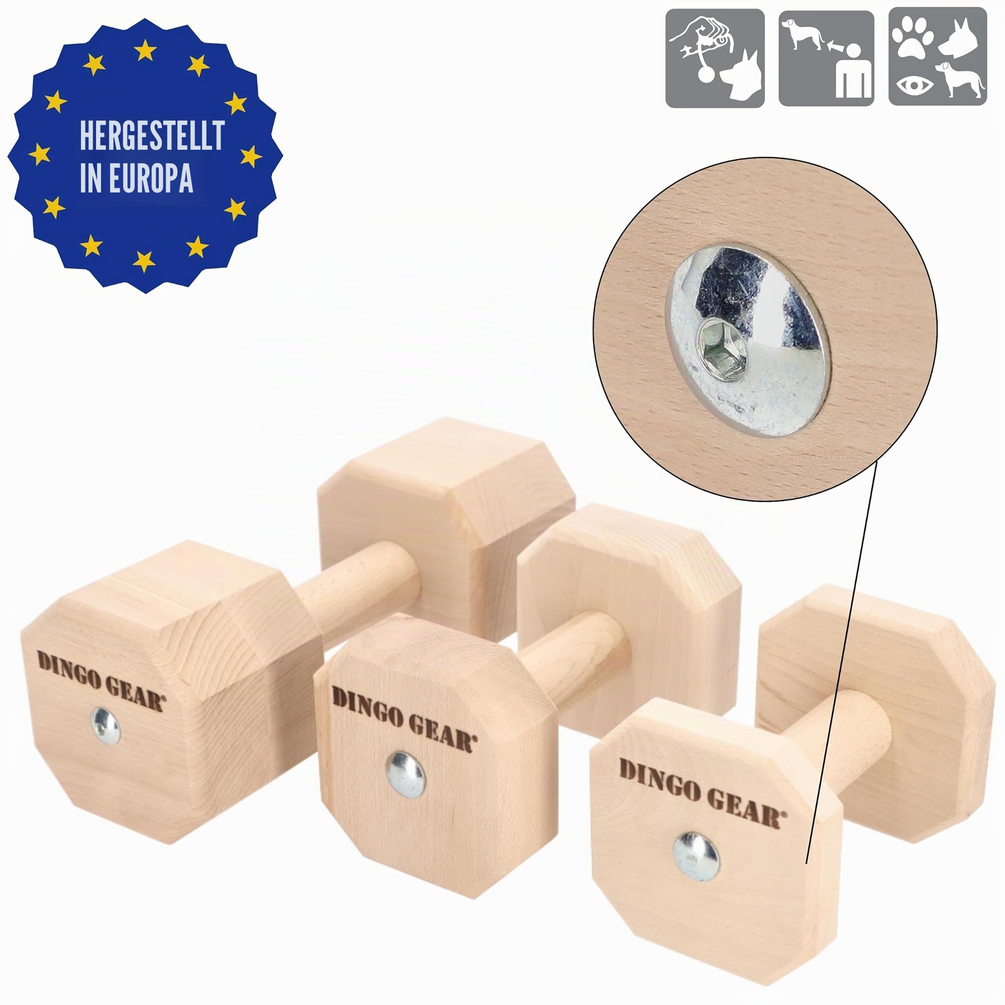 Dingo Gear Apportierholz verdrehte IPO 1000 Gramm | Extra Gewicht, Ausbildung Apportieren, Hundetraining, Obedience, Handarbeit S02504