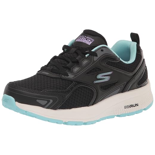 Skechers Women's Go Run Consistent Sneaker | Air-Cooled Goga Mat Insole, Ultra Light Cushioning, M-Strike Technology, Leather and Mesh Upper