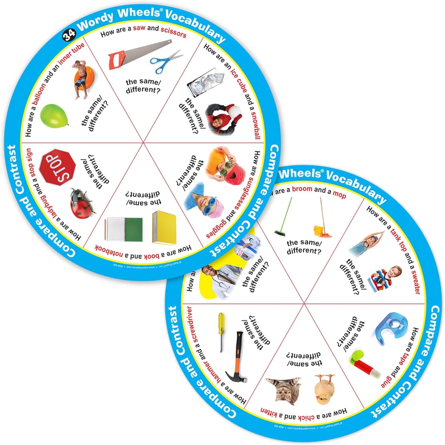 Super Duper Publications | Webber® Wordy Wheels® Vocabulary Wheels ONLY | Vocab Activity for Speech Therapy | Educational Game