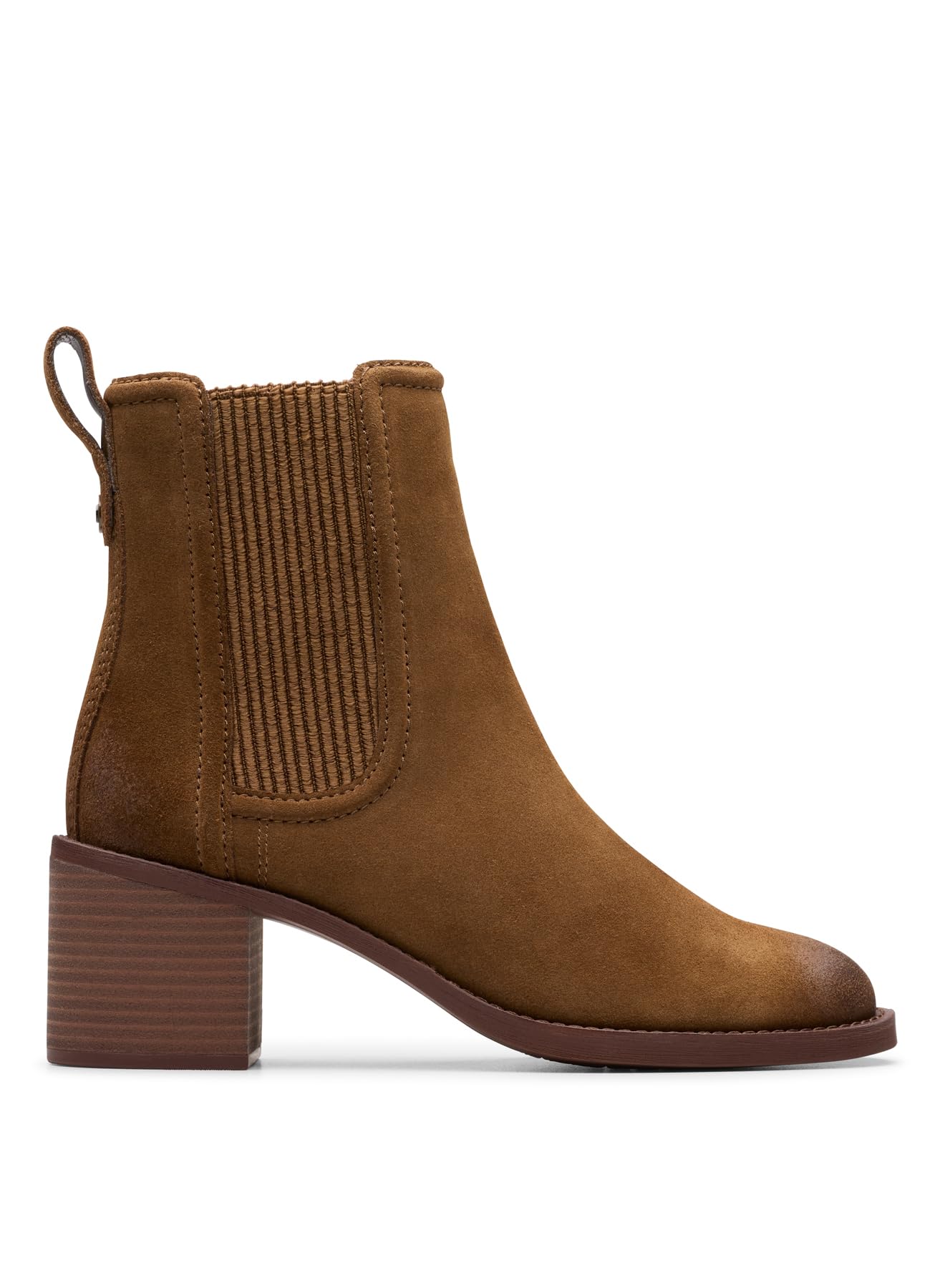 Clarks Women's Walnut Suede Chamberly Top Chelsea Boots Colour: : Size 7